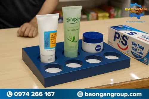 Kệ trưng bày sản phẩm skincare