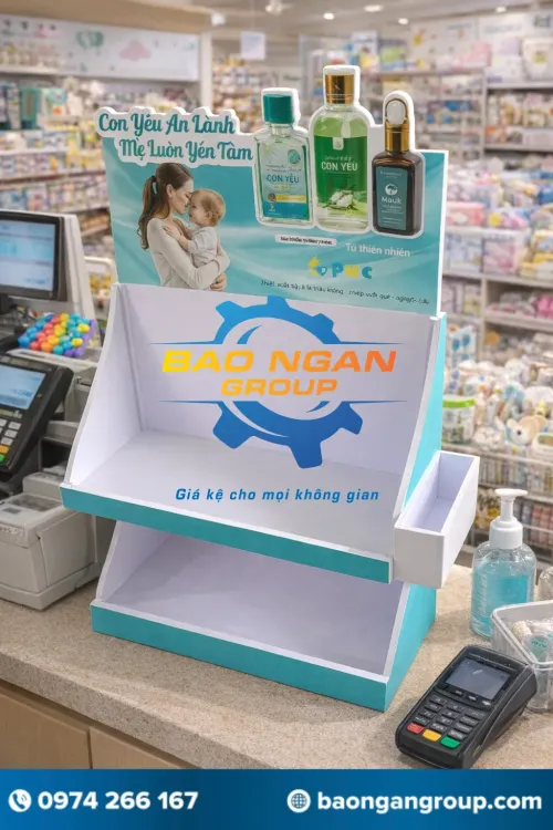 Kệ trưng bày sản phẩm cửa hàng mẹ và bé