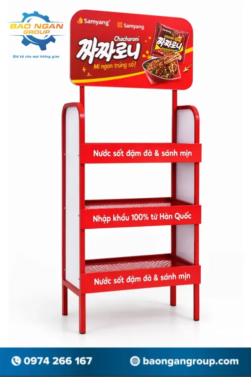 Sản xuất kệ trưng bày mì gói bằng sắt