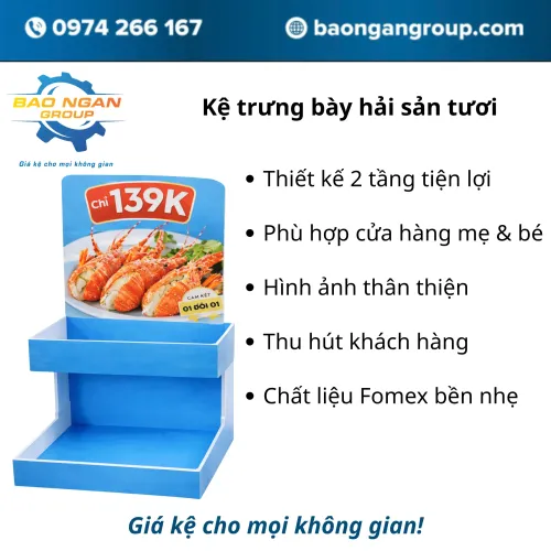 Kệ trưng bày sản phẩm tôm hùm