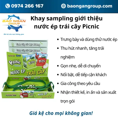 Khay sampling giới thiệu Mước ép trái cây Picnic