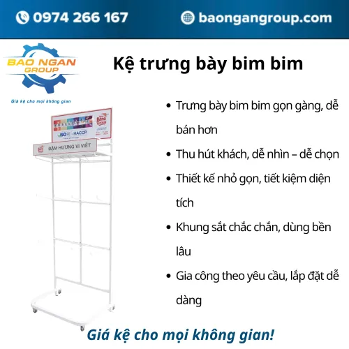 Kệ trưng bày bim bim