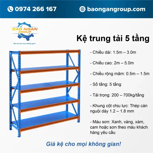 Kệ trung tải 5 tầng