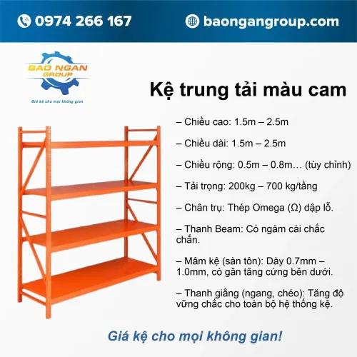 Kệ trung tải màu cam