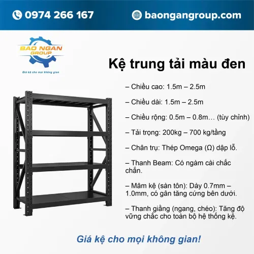 Kệ trung tải màu đen